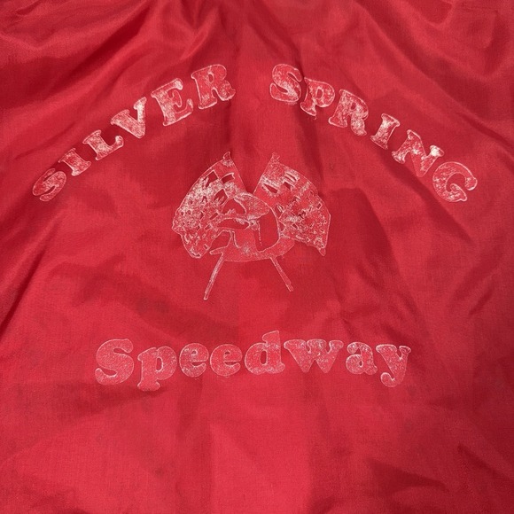 Holloway Other - Holloway XL Windbreaker Jacket Mens Red Silver Spring Speedway Vintage Racing
